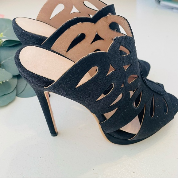 Caged Glitter Stiletto Heels - Picture 5 of 9